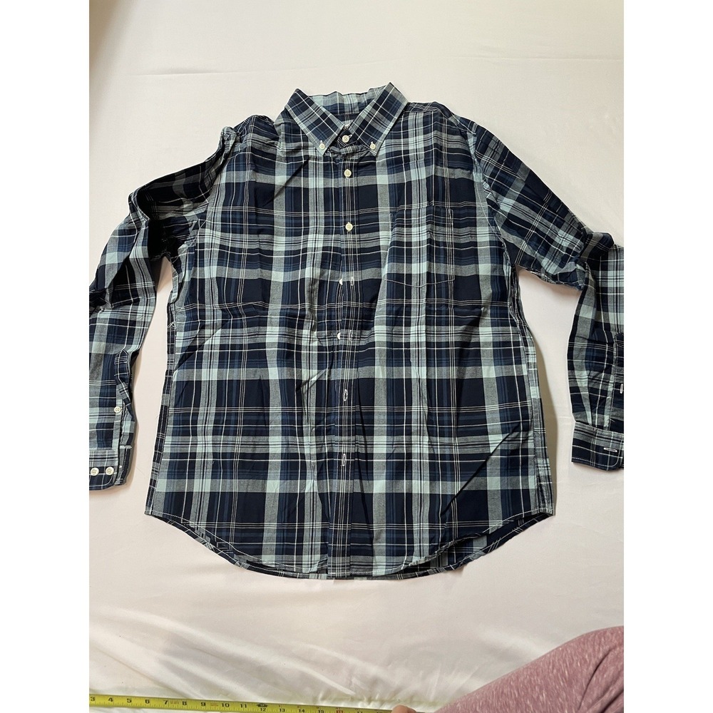 Merona Blue Plaid Men's Shirt L